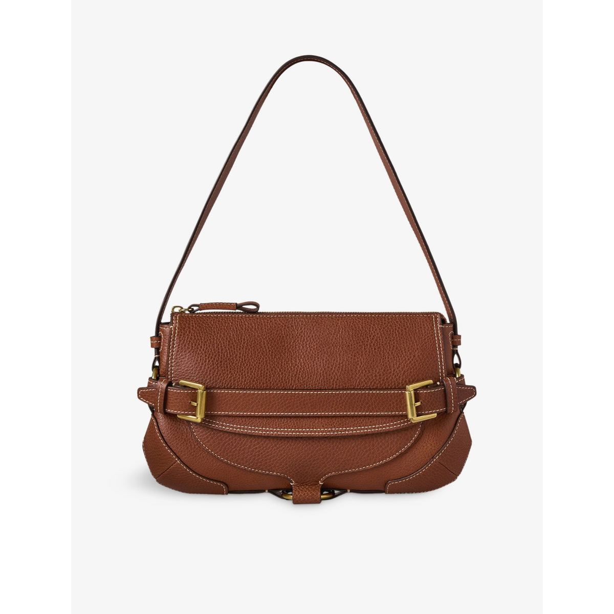Mulberry Lennox buckle-embellished leather shoulder bag, imported from the UK