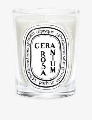 Diptyque scented candle Geranium Rosa 190g, UK version