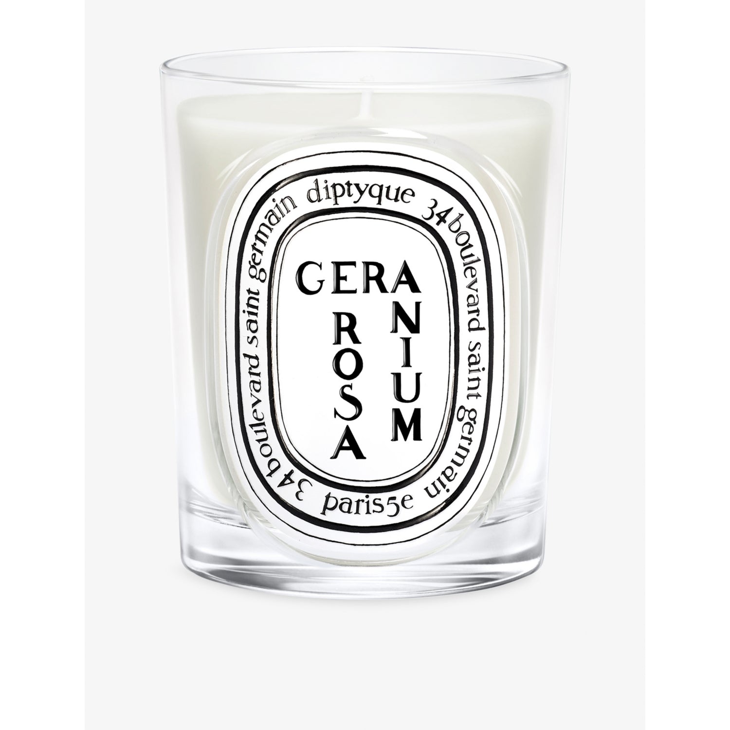 Diptyque scented candle Geranium Rosa 190g, UK version