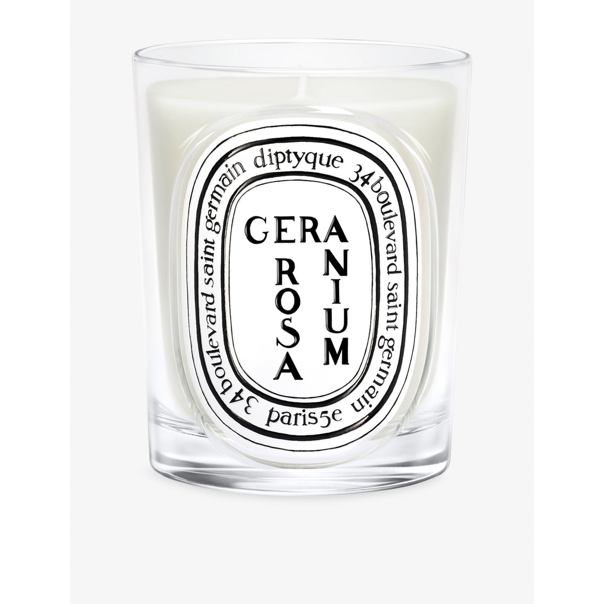 Diptyque scented candle Geranium Rosa 190g, UK version