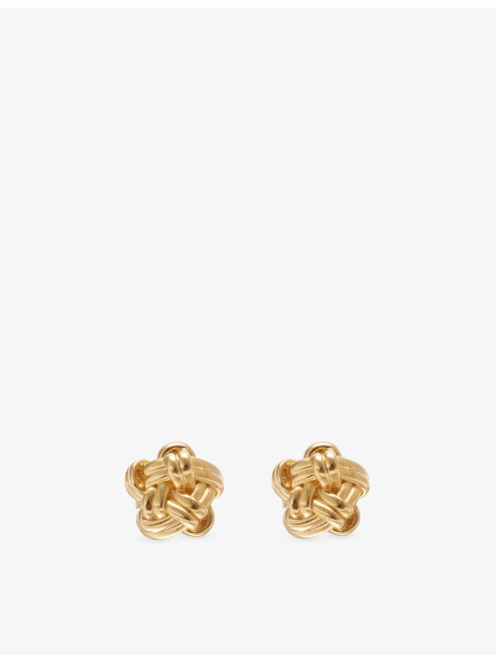 Bottega Veneta 18ct gold-plated sterling silver knot stud earrings - British product