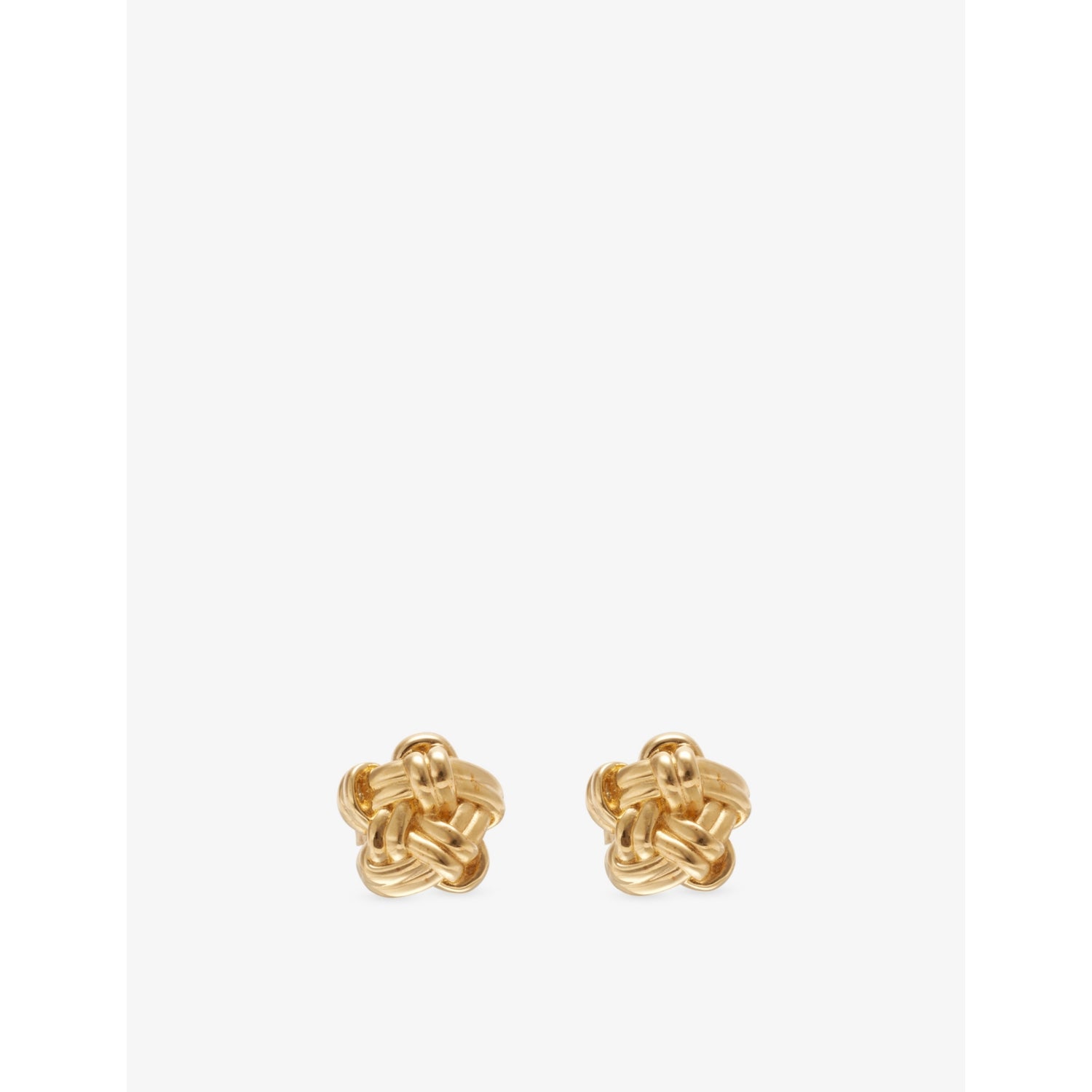 Bottega Veneta 18ct gold-plated sterling silver knot stud earrings - British product