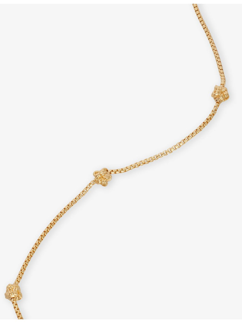 Bottega Veneta knot necklace 18ct gold-plated sterling silver (British brand)