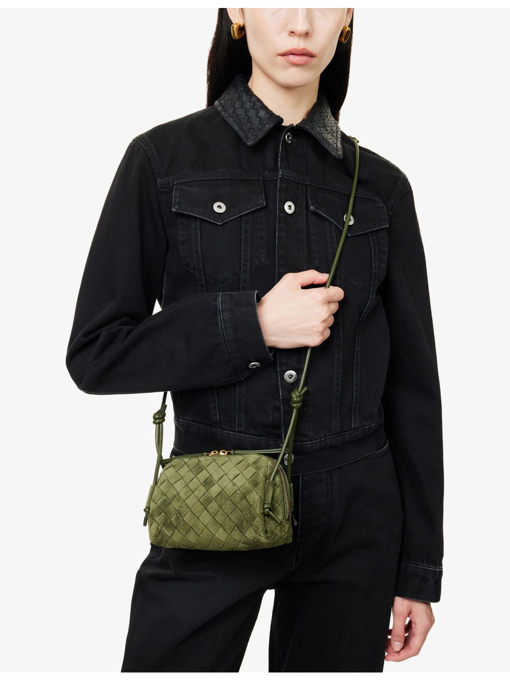 Bottega Veneta Concert suede pouch, imported from the UK