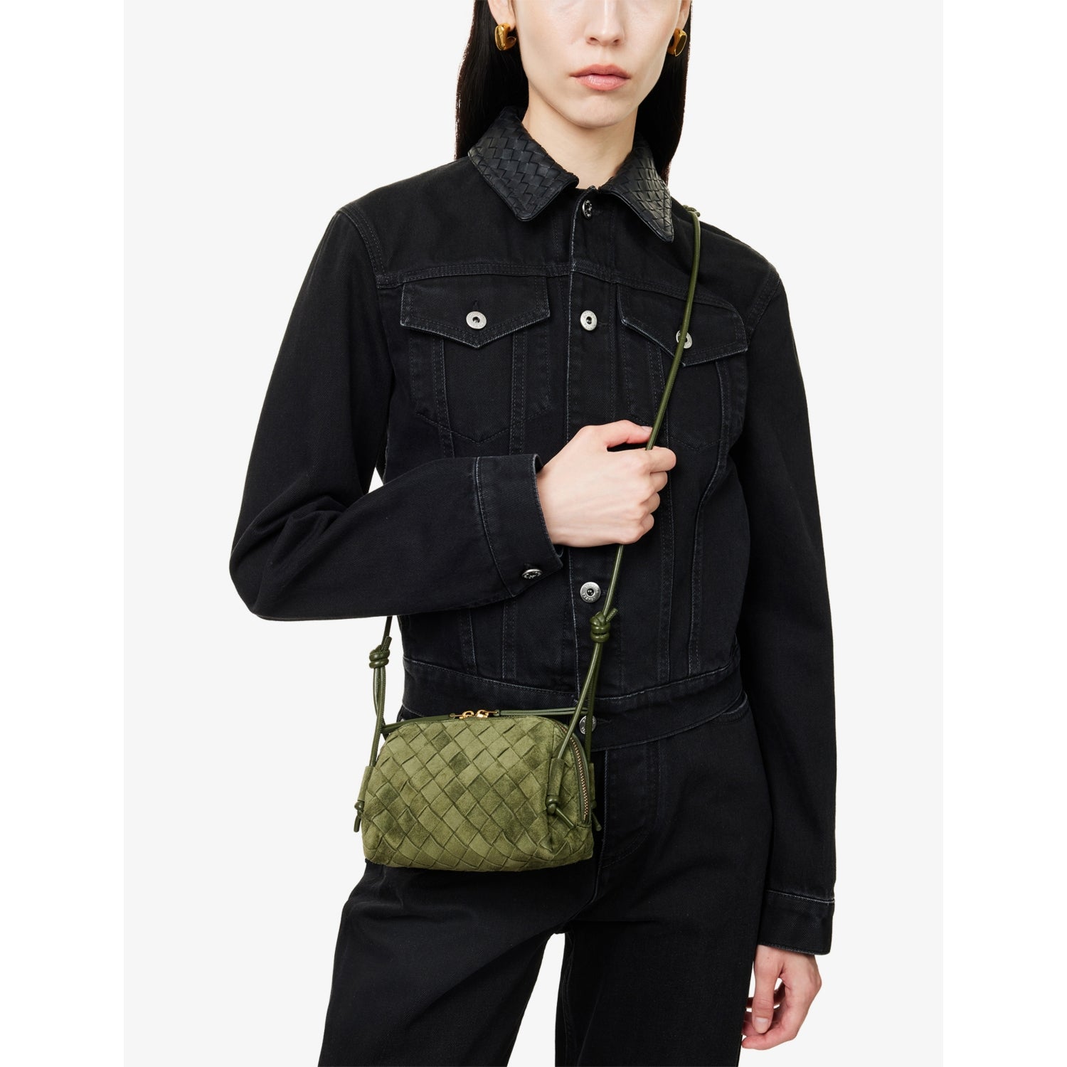 Bottega Veneta Concert suede pouch, imported from the UK