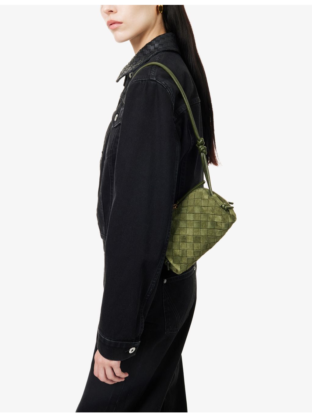 Bottega Veneta Concert suede pouch, imported from the UK