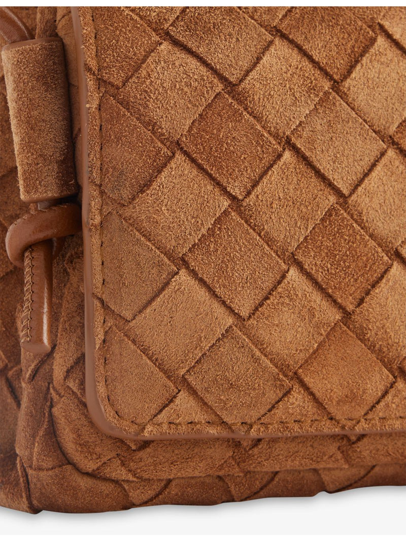Bottega Veneta Notturno Intrecciato suede shoulder bag, imported from the UK
