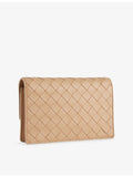 Bottega Veneta lamb leather wallet-on-chain with gold hardware, imported from the UK