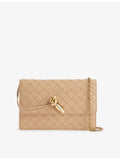 Bottega Veneta lamb leather wallet-on-chain with gold hardware, imported from the UK