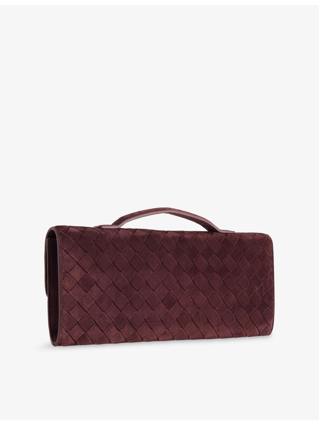 Bottega Veneta suede clutch bag with Intrecciato weave (British brand)