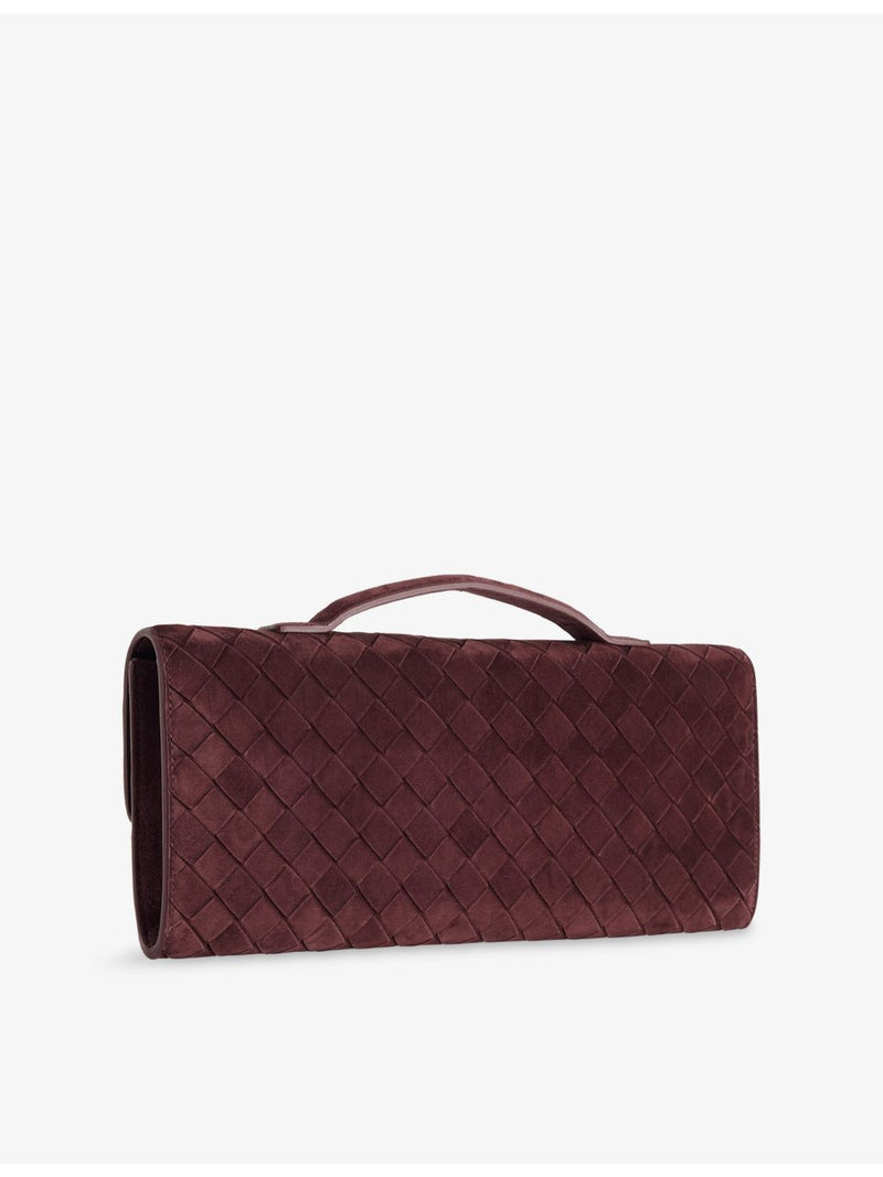 Bottega Veneta suede clutch bag with Intrecciato weave (British brand)