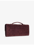 Bottega Veneta suede clutch bag with Intrecciato weave (British brand)