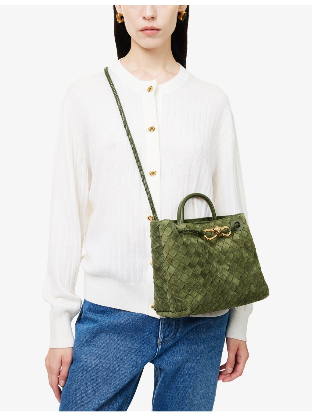Bottega Veneta Andiamo small suede tote bag, UK version
