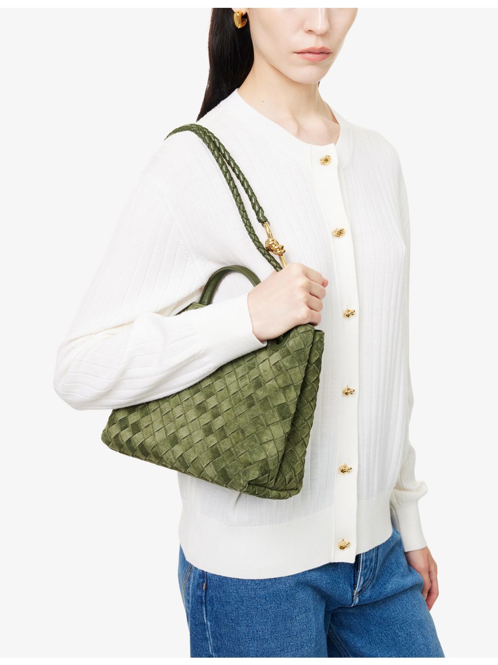 Bottega Veneta Andiamo small suede tote bag, UK version