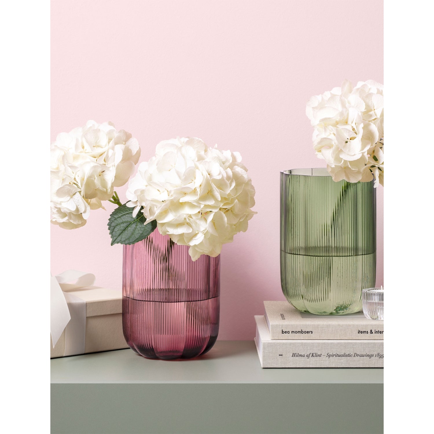 Villeroy & Boch Fleur Cassis pink glass vase 22.5cm, UK version