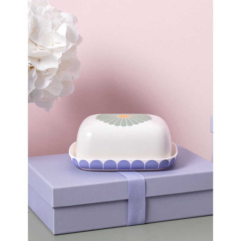 Villeroy & Boch Fleur porcelain butter dish 14.8cm, imported from the UK