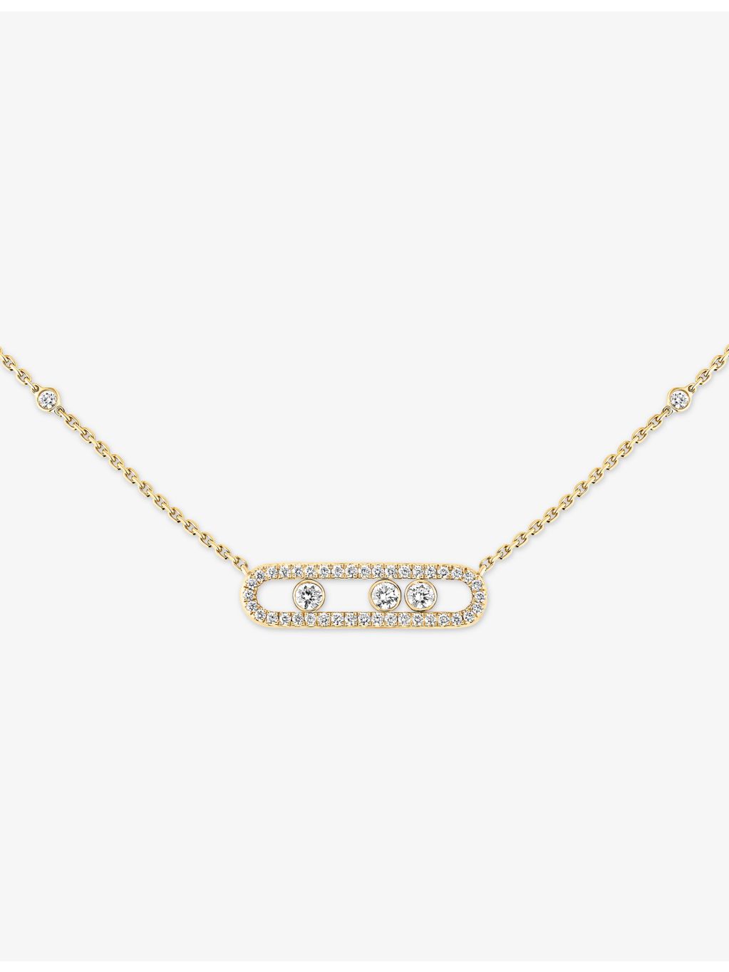 Messika Baby Move pavé diamond necklace, 18ct yellow gold 0.33ct (British brand)