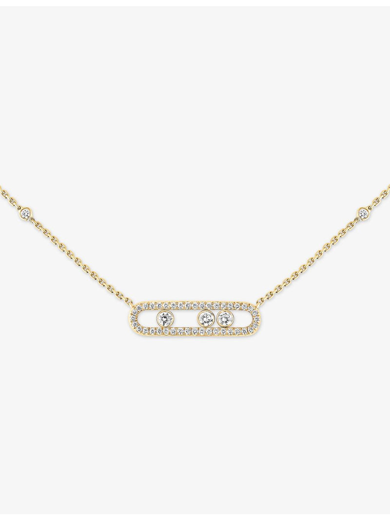 Messika Baby Move pavé diamond necklace, 18ct yellow gold 0.33ct (British brand)