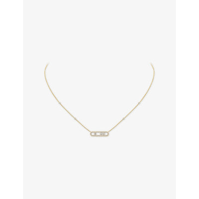 selfridges Messika Move Classique Baby Move Pavé 0.33ct Diamond Necklace in 18ct Yellow Gold- Buy online at McGrocer