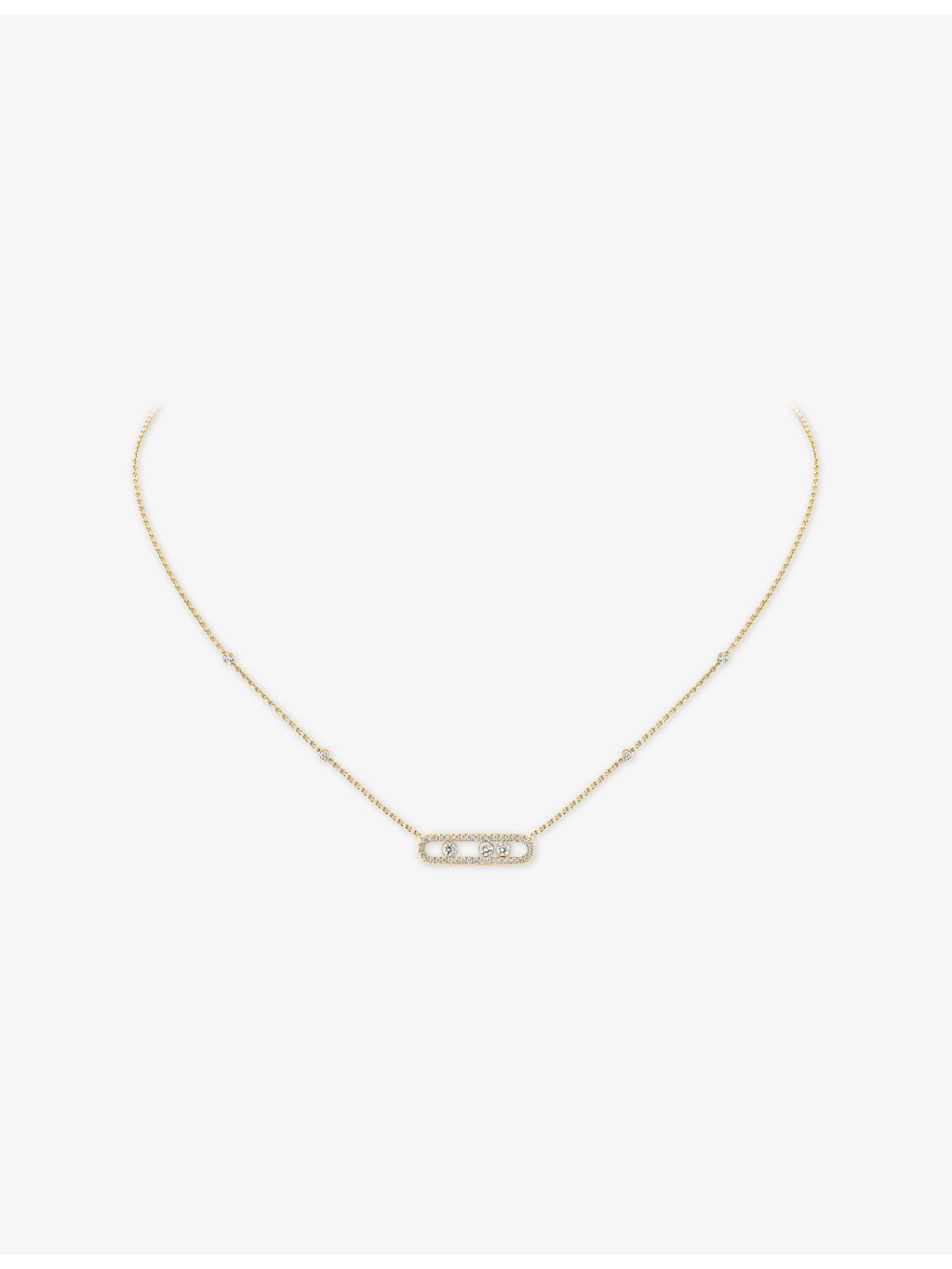 Messika Baby Move pavé diamond necklace, 18ct yellow gold 0.33ct (British brand)