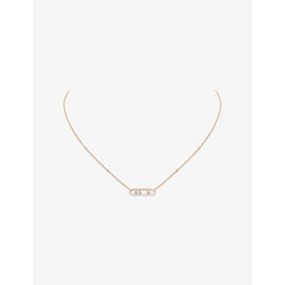 selfridges Messika Move Classique Baby Move 18ct Gold and 0.14ct Diamond Necklace 45cm- Buy online at McGrocer