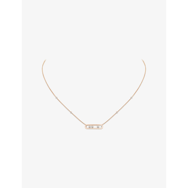 Move Classique Baby Move 18ct Gold And 0.14ct Diamond  Necklace - PINK