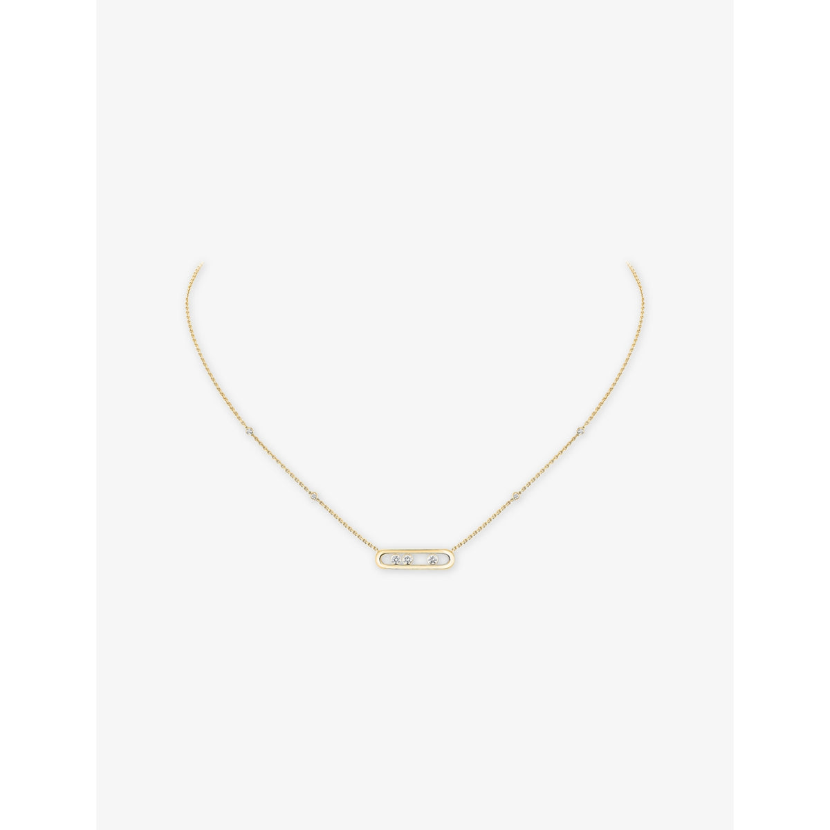 Messika Move Classique Baby Move 18ct Gold And 0.14ct Diamond  Necklace
