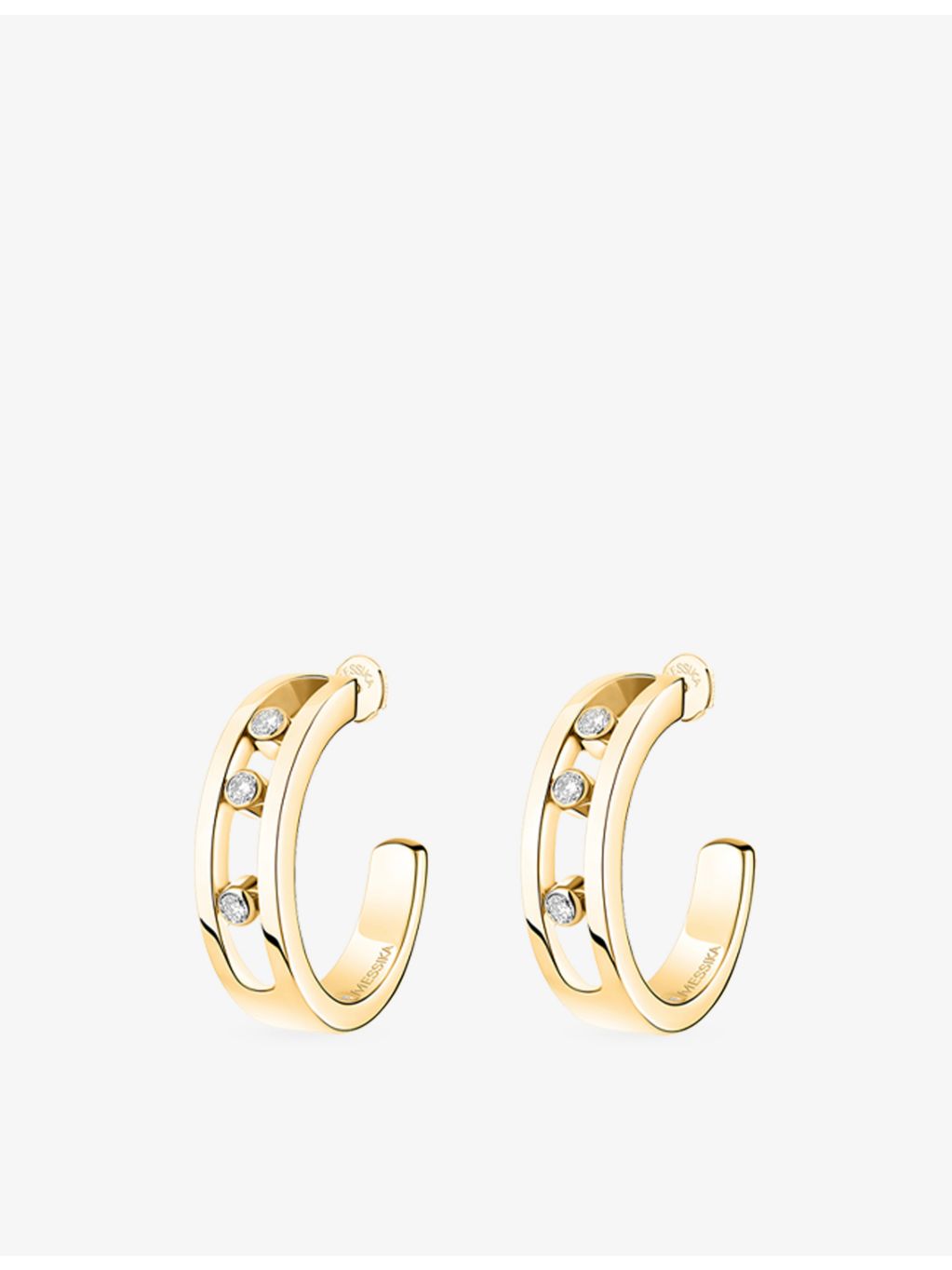 Messika 18ct gold and diamond hoop earrings 15mm - British product