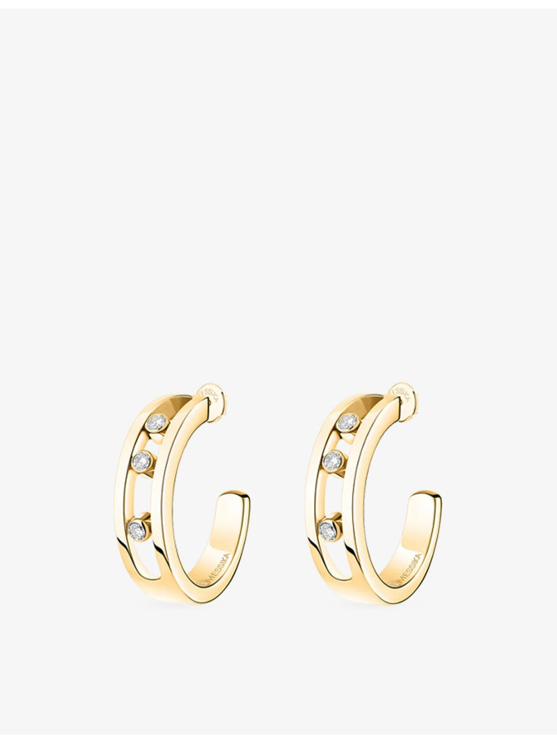 Messika 18ct gold and diamond hoop earrings 15mm - British product