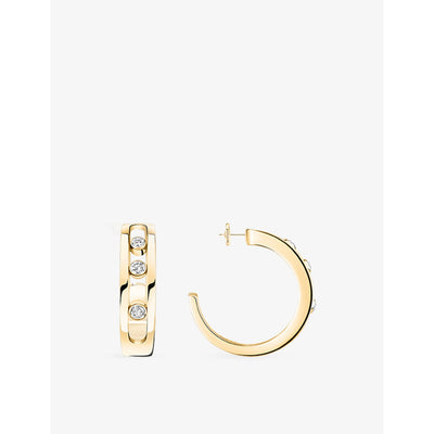selfridges Messika Move Classique 18ct Gold 0.09ct Diamond Hoop Earrings 15mm- Buy online at McGrocer