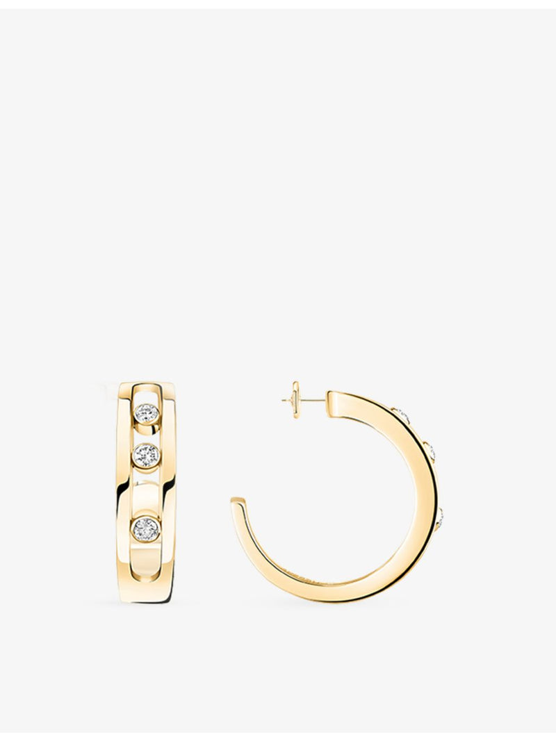 Messika 18ct gold and diamond hoop earrings 15mm - British product