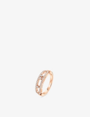 Messika Move Classique Baby Move Pave 18ct Gold and 0.23ct Diamond Ring