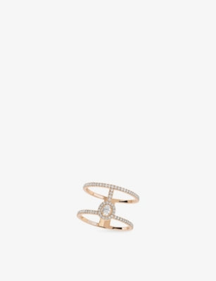 Messika 2 row pavé diamond ring 18ct white gold 0.4ct (British brand)