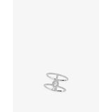 Glam Azone 2 Row Pavé 18ct White Gold And 0.4ct Diamond Ring - PINK - 53mm
