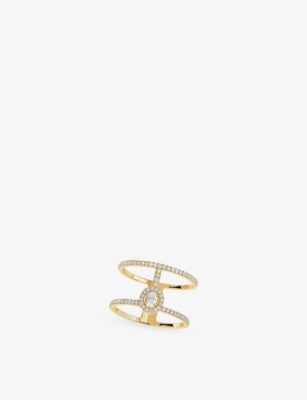 Messika 2 row pavé diamond ring 18ct white gold 0.4ct (British brand)