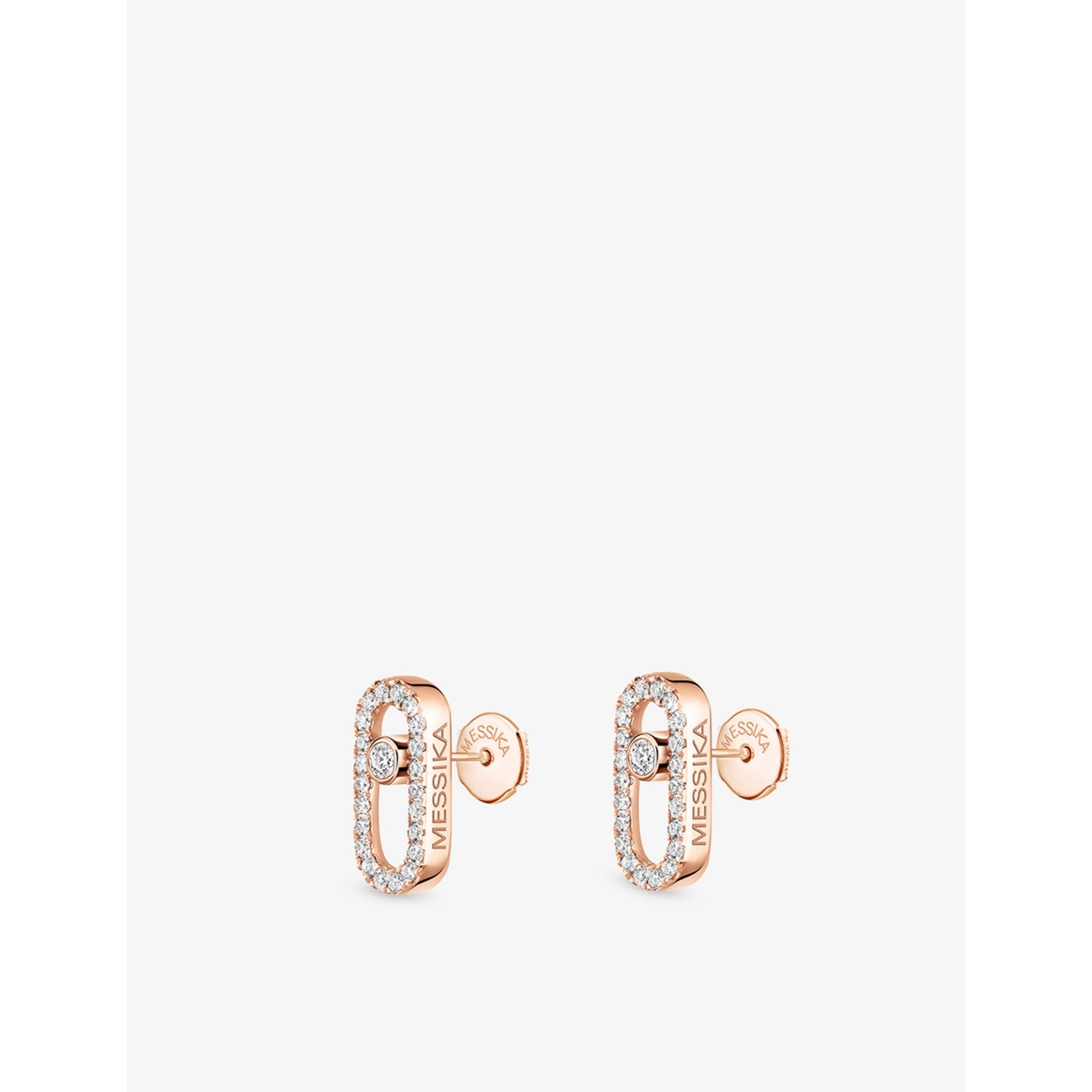 Messika Move Uno gold diamond stud earrings, imported from the UK