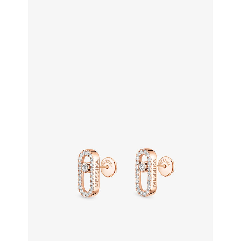 Messika Move Uno gold diamond stud earrings, imported from the UK