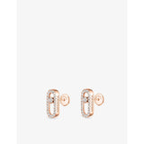 Messika Move Uno gold diamond stud earrings, imported from the UK