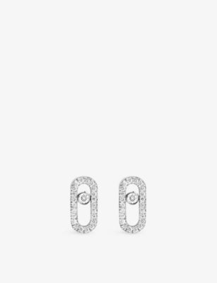 Messika Move Uno 18ct Gold And 0.16ct Diamond Stud Earrings