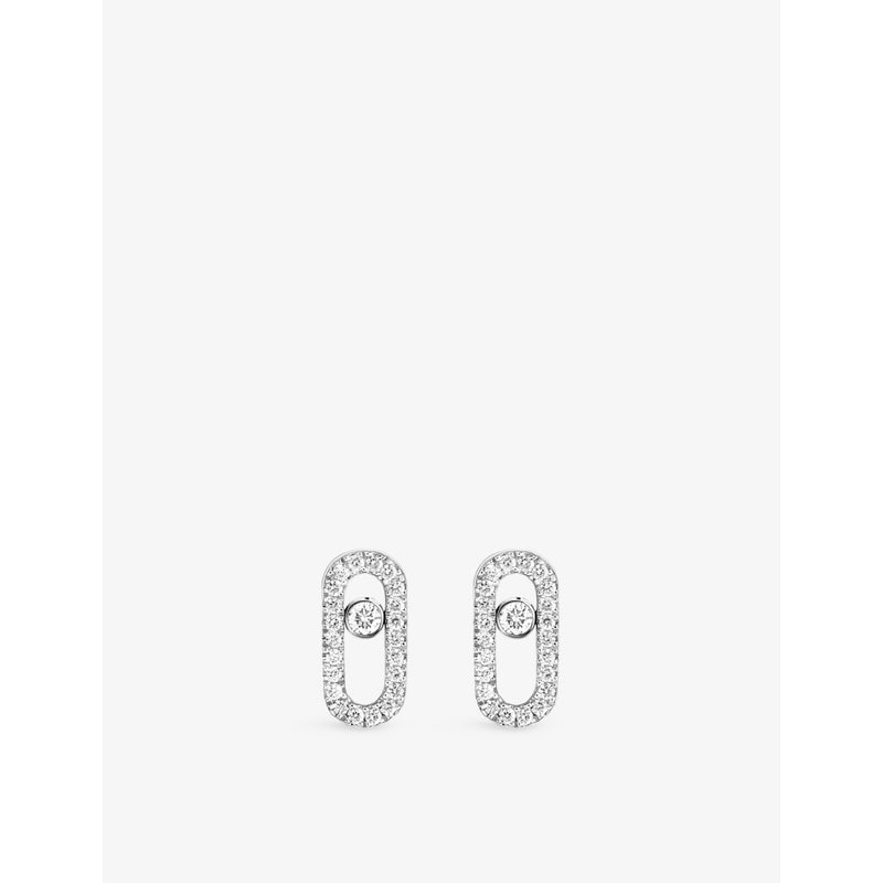 Messika Move Uno 18ct Gold And 0.16ct Diamond Stud Earrings