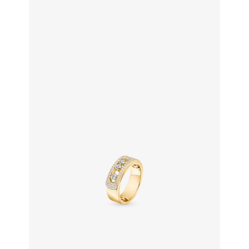 Move Noa Pavé 18ct Gold And 0.46ct Diamond Ring - WHITE - K