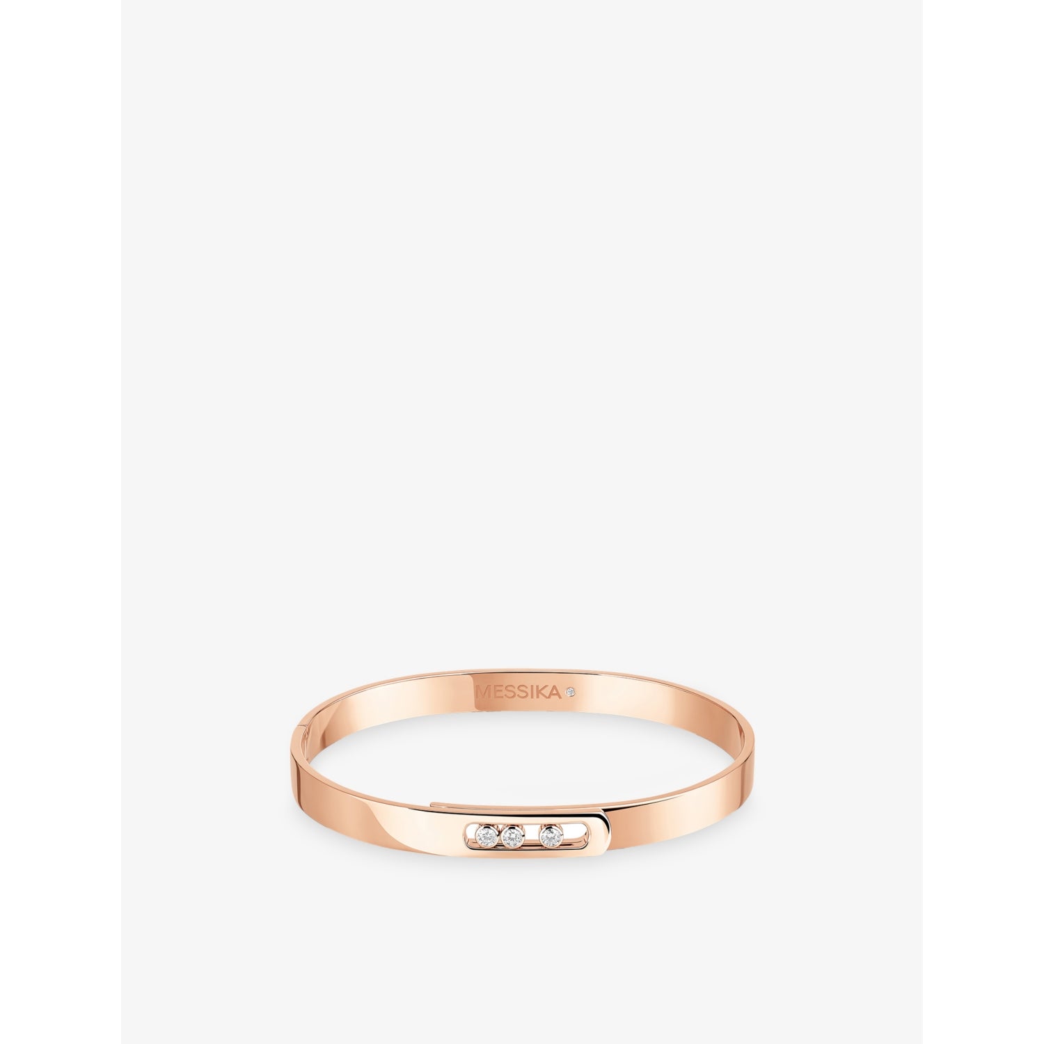 Move Noa 18ct Gold And 0.15ct Diamond Bangle Bracelet - PINK - XS