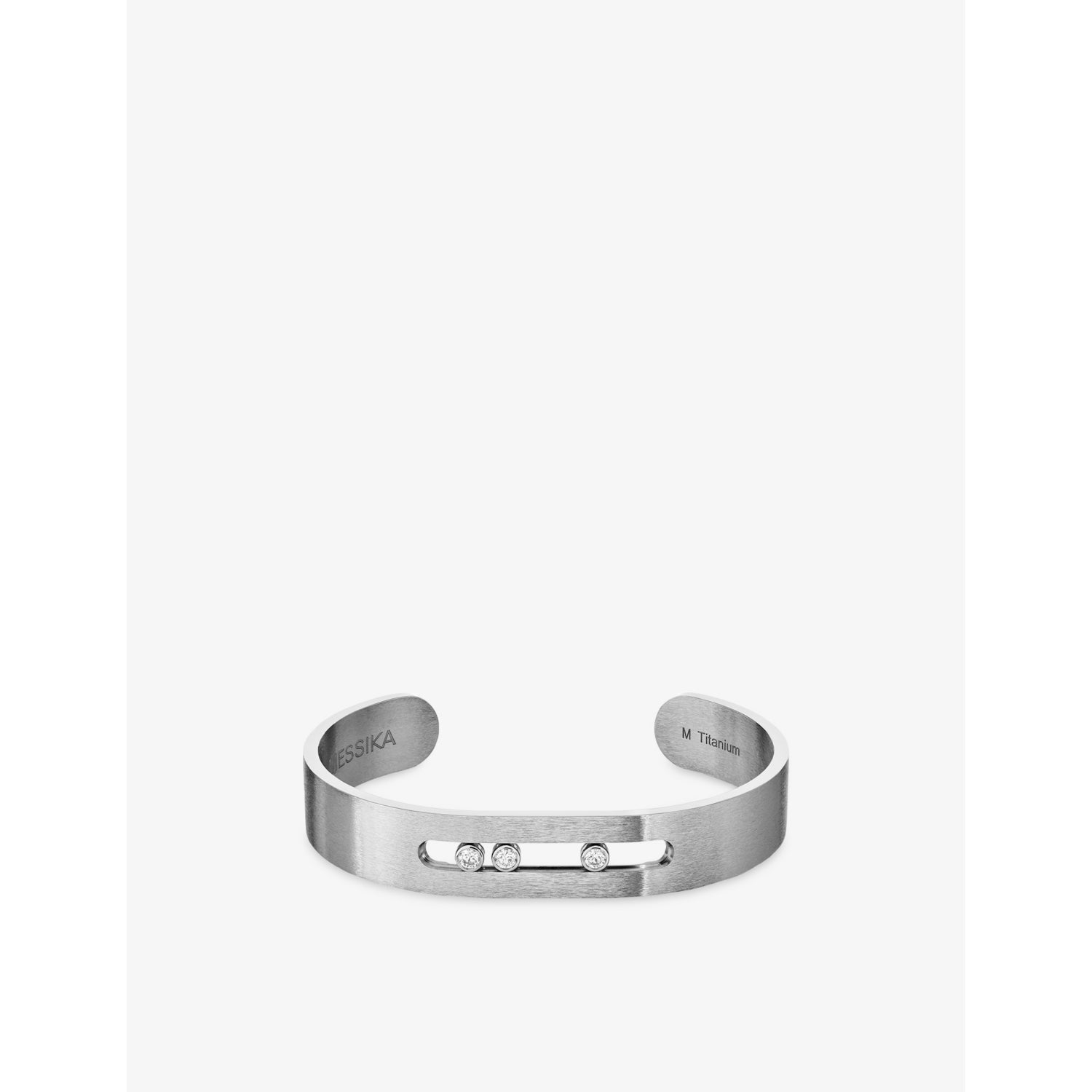 Move Titanium And 0.23ct Diamond Bangle Bracelet - XS