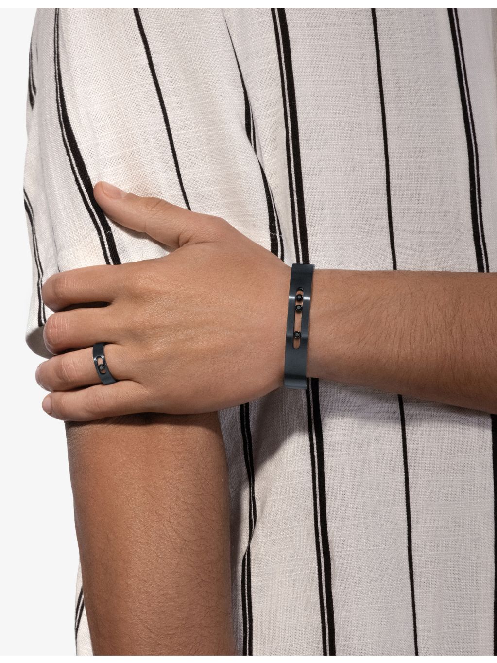 Messika Move titanium diamond bangle bracelet, imported from the UK