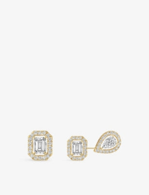 Messika 18ct gold stud earrings with 0.44ct diamonds, UK version