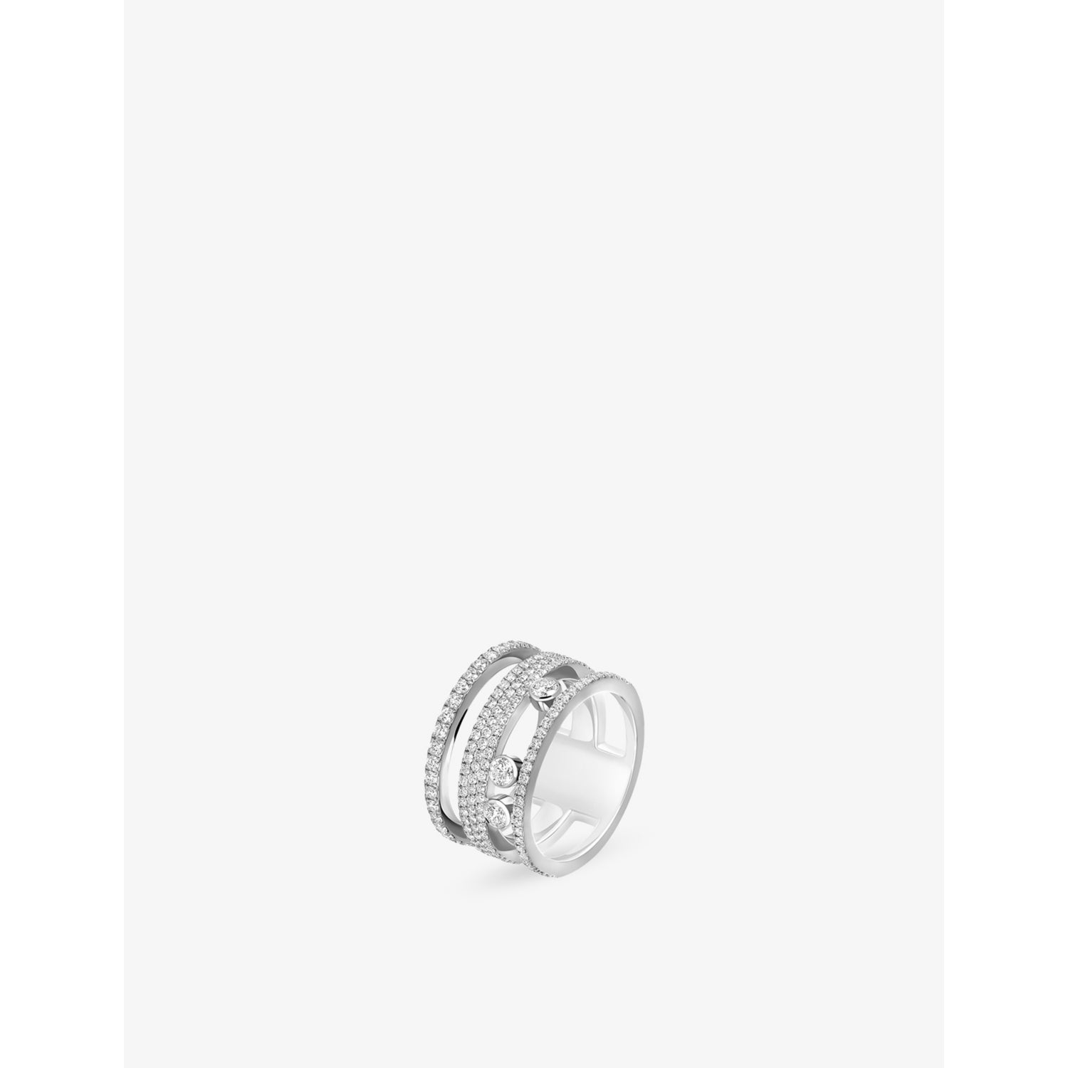 Move Romane Large Pavé 18ct White Gold And 1ct Diamond Ring - K