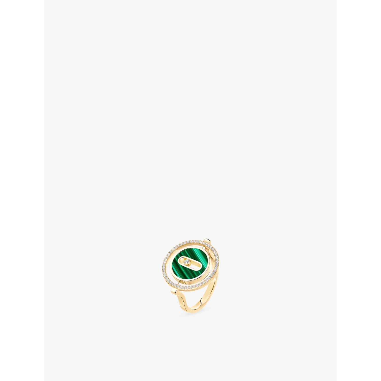 Lucky Move Malachite, 18ct Gold And 0.18ct Diamond Ring - K