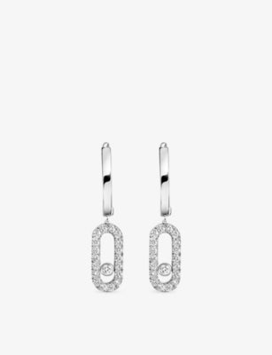 Messika Move Uno 18ct Gold and 0.19ct Diamond Hoop Earrings