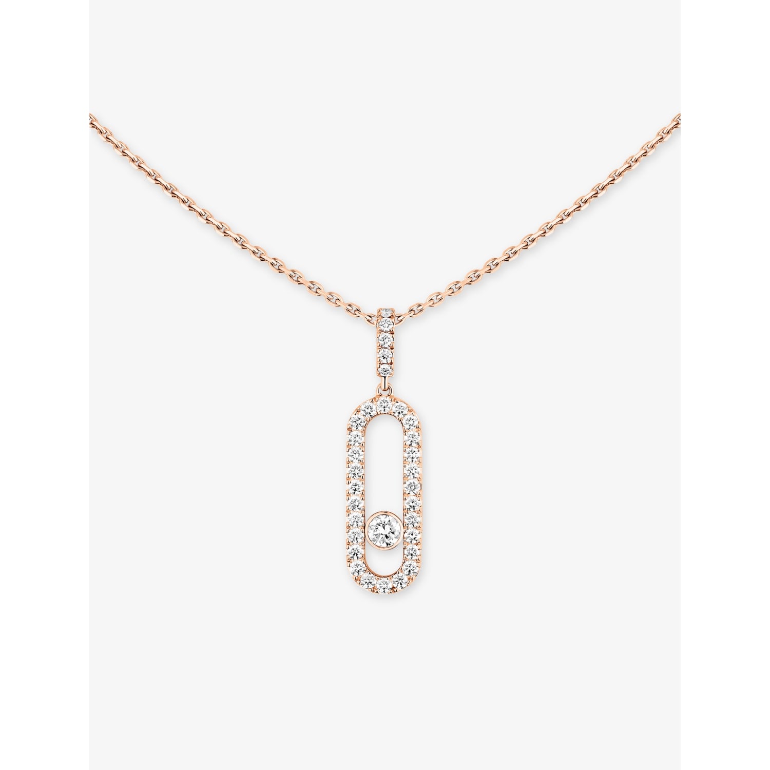 Messika Move Uno large pave diamond necklace 45cm chain - British product
