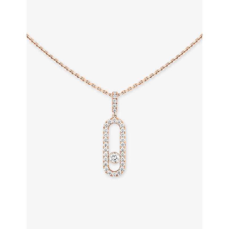Messika Move Uno large pave diamond necklace 45cm chain - British product